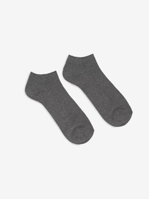 UTSS-GRY UTILITEES Mixed Cotton Sneaker Socks - Grey
