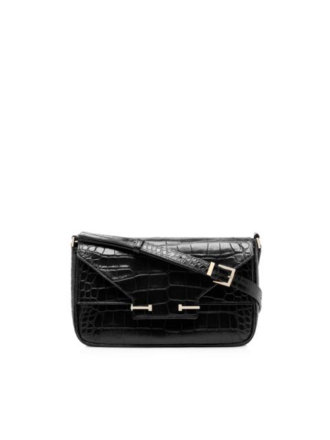 TOM FORD SOFT PRINTED CROCODILE LEATHER AUBE SMALL SHOULDER BAG