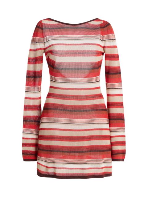 SIR. Exclusive Coastline Striped Mini Dress red