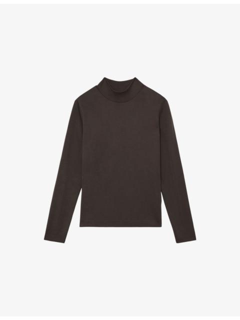 REISS Molly Funnel-Neck Jersey Top