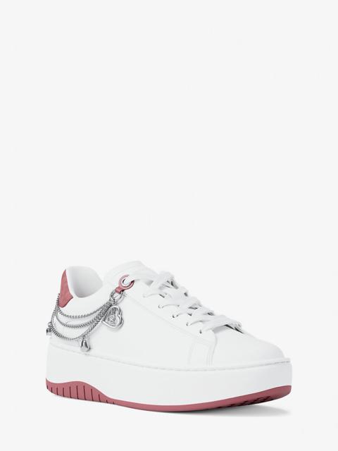 MICHAEL KORS Dottie Embellished Leather Platform Sneaker