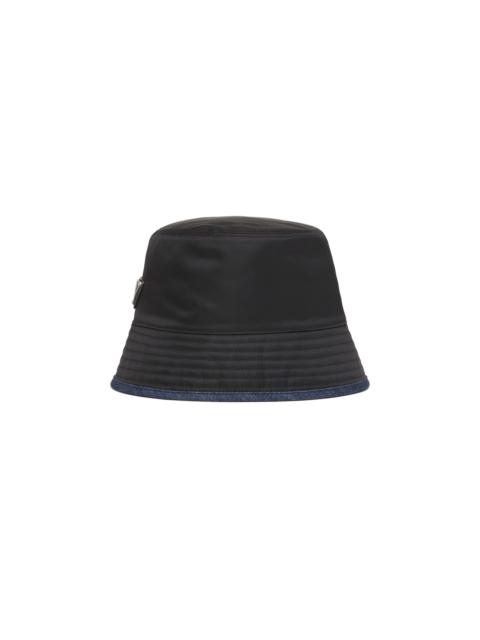 Re-Nylon and denim bucket hat
