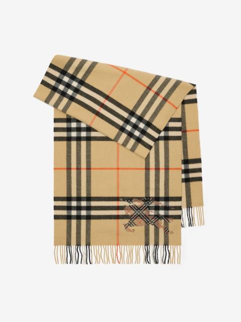 Burberry Wide Cross Stitch EKD Check Cashmere Scarf
