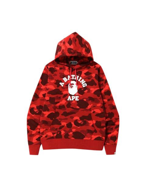 A BATHING APE® BAPE Color Camo College Pullover Hoodie 'Red'