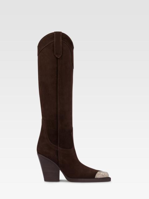 PARIS TEXAS Suede texan boot with metallic toe