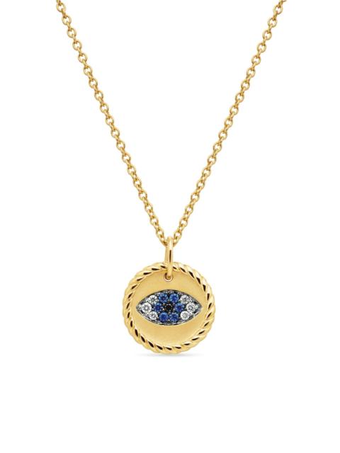 DAVID YURMAN Women's Cable Collectibles Evil Eye Necklace in 18K Yellow Gold with Pavé Blue Sapphires and Diamond