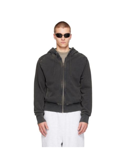 entire studios Black Slim Zip Up Hoodie