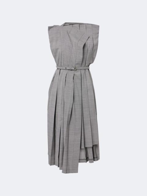 Junya Watanabe Houndstooth pleated asymmetric midi dress