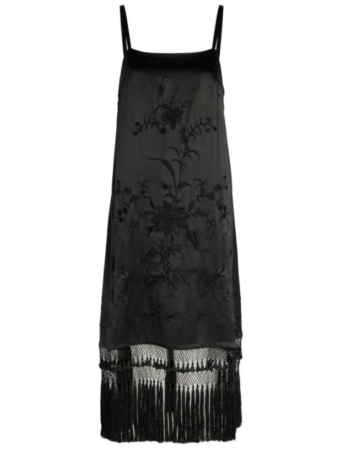 BODE Bode Worcester Tassel Silk Midi Dress