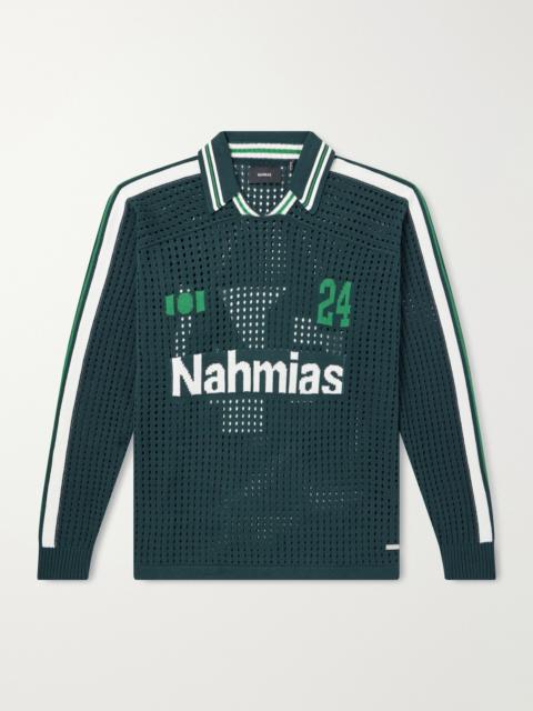 NAHMIAS Logo-Jacquard Open-Knit Cotton-Jersey T-Shirt