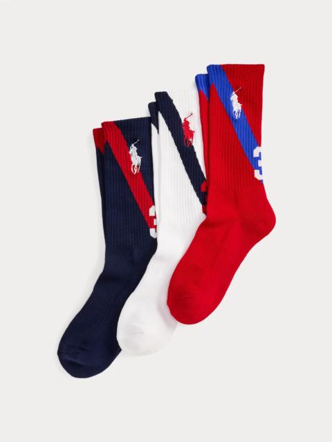 Polo Ralph Lauren Sash-Stripe Crew Sock 3-Pack