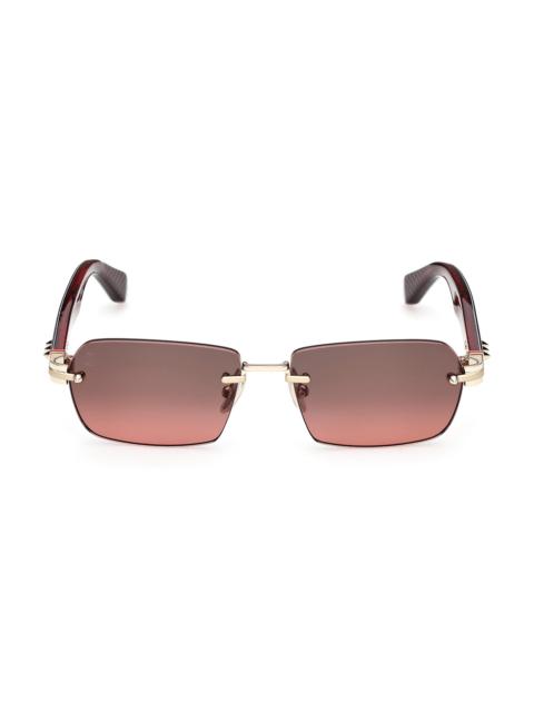 Christian Louboutin Women's 56MM Rectangular Sunglasses - Black Red