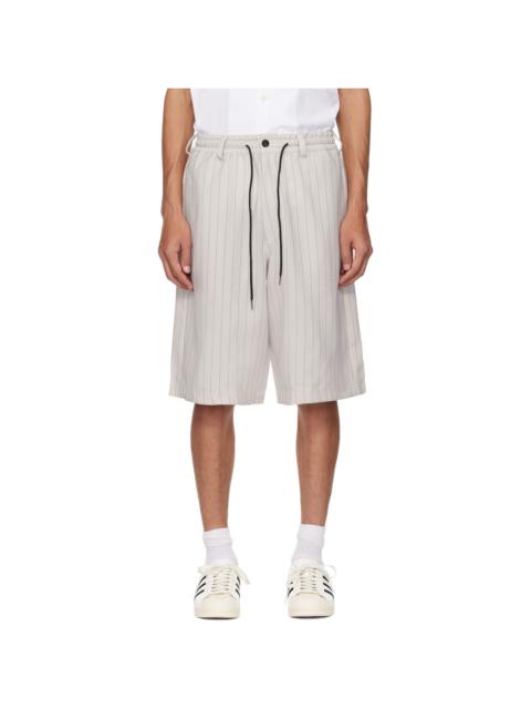 Y-3 Gray Pinstripe Sport Uniform Shorts