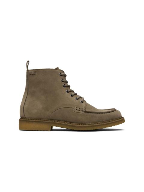 BOSS Beige Suede Crepe-Outsole Half Boots