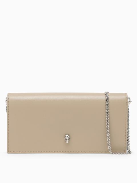 Alexander McQueen Camel beige chain wallet in leather