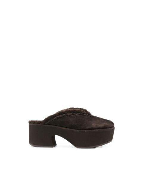 Cult Gaia Tazz shearling-trim mules