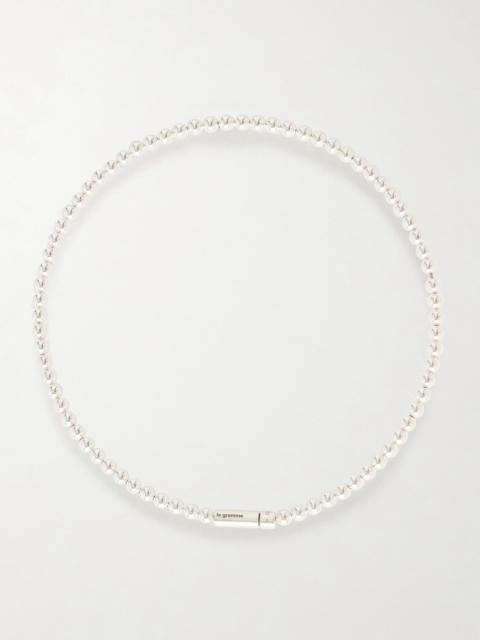 le gramme 53g Beaded Sterling Silver Necklace
