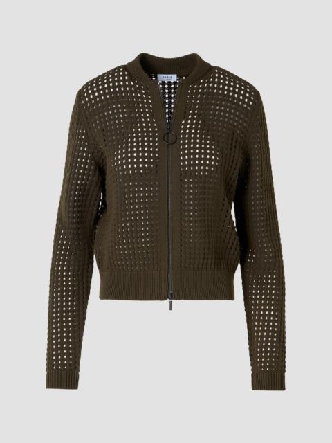 AKRIS Women's Net Cotton Bomber Cardigan - Olive