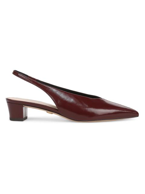 VERONICA BEARD Women's Pamela 35MM Leather Slingback Pumps - Burgundy