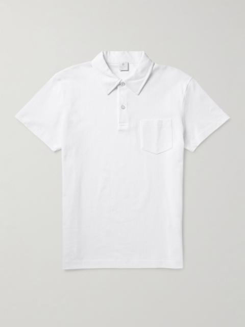 Sunspel Riviera Cotton-Mesh Polo Shirt White