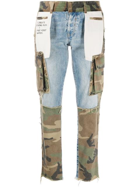 Unravel camouflage-print panelled jeans