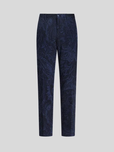 Etro PAISLEY COTTON JACQUARD TROUSERS | REVERSIBLE