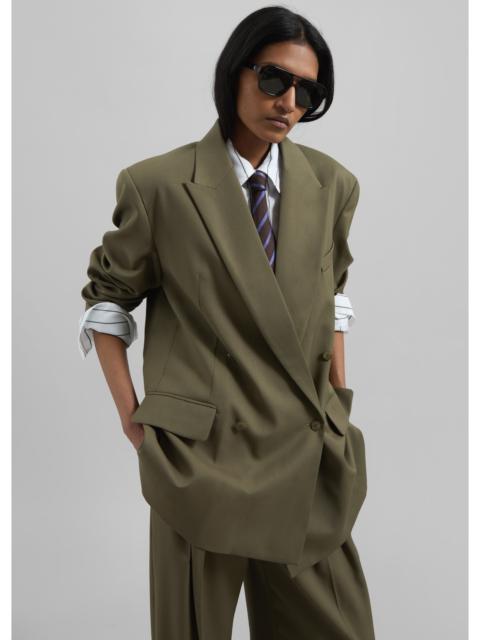 The Frankie Shop Newark Double Breasted Blazer - Khaki