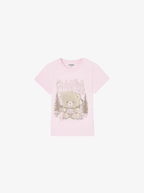 GANNI BABY FIT T-SHIRT WITH FOREST TEDDY