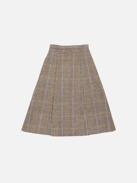 Acne Studios Long pleated wool skirt - Brown/blue multi