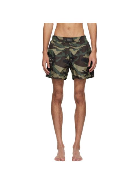 VETEMENTS Green Camouflage Swim Shorts
