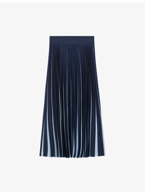 REISS Serena Pleated Woven Midi Skirt