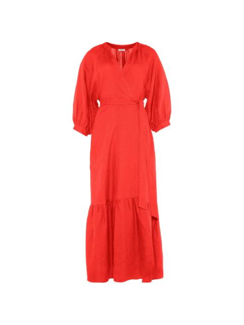 ERES Joie linen wrap dress