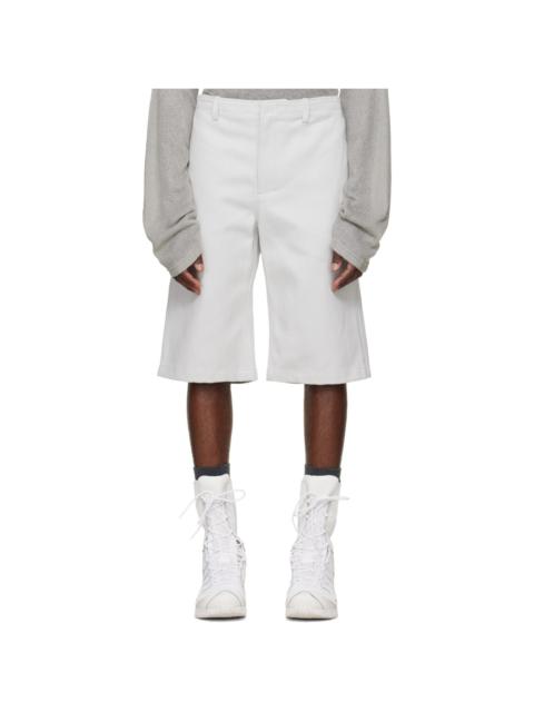 RIER Off-White Gabardine Utility Shorts