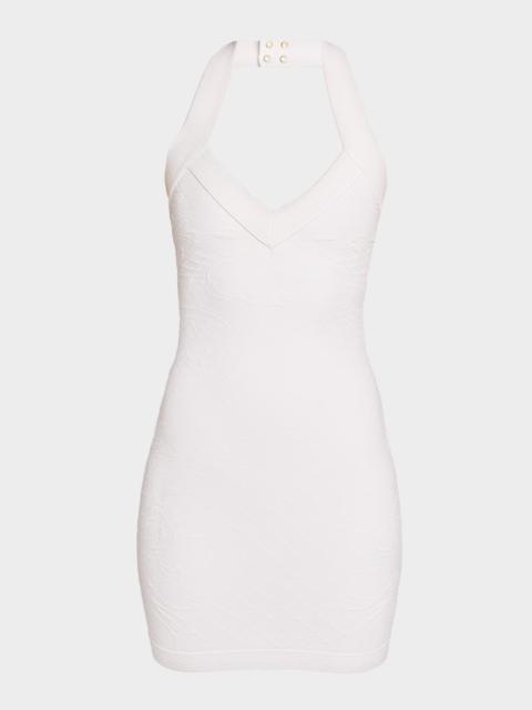 Balmain Compact Knit Halter Mini Dress