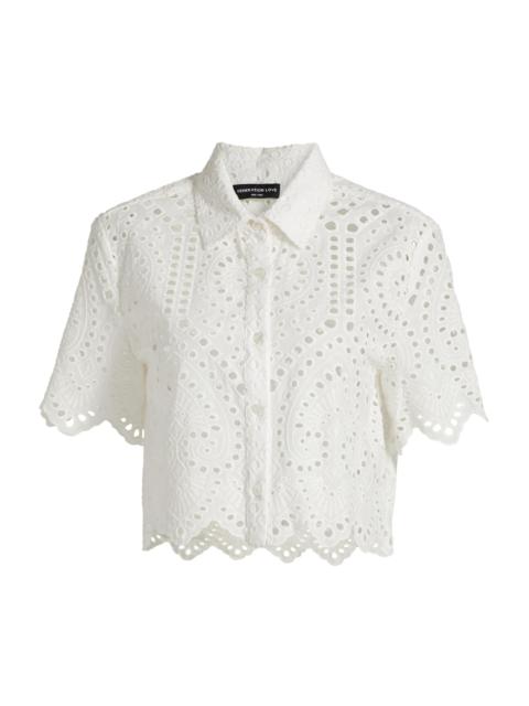 GENERATION LOVE Women's Dubois Cotton Eyelet Cropped Shirt - White