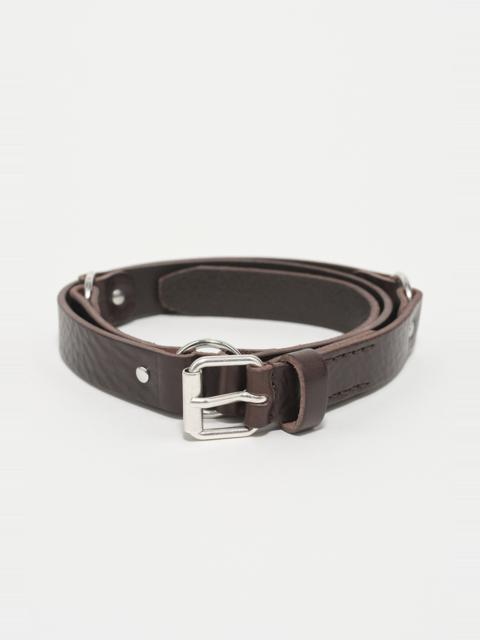 2,5 cm Ring Belt Grizzly Brown Leather