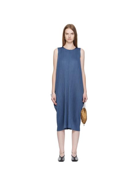 Pleats Please Issey Miyake Navy Lamp Shade Midi Dress