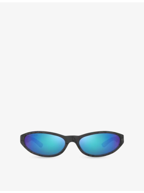 BALENCIAGA BB0007S Oval-Frame Acetate Sunglasses