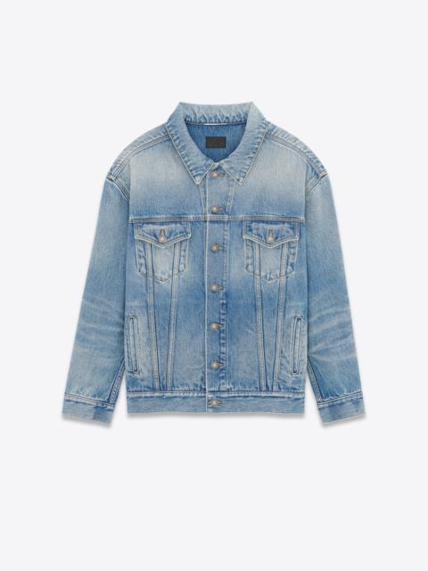 SAINT LAURENT oversized jacket in lake medium blue denim