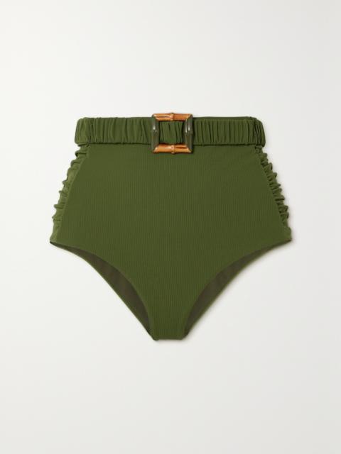 Johanna Ortiz + Net Sustain Orinka Belted Ribbed Bikini Briefs