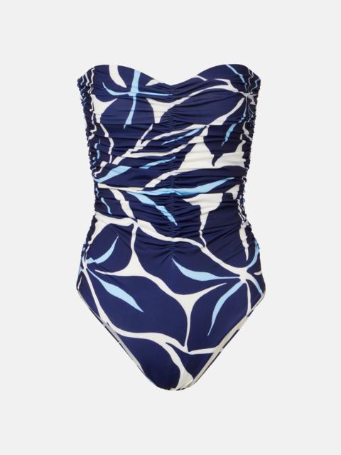 CALA de la CRUZ Printed strapless swimsuit