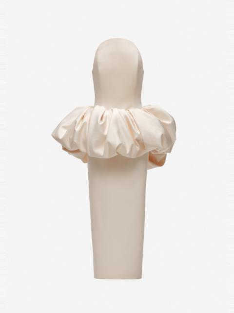 MAGDA BUTRYM Bubble peplum column gown in cream