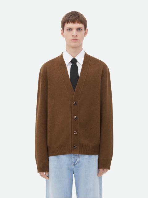 Bottega Veneta Cashmere Cardigan With Intrecciato Leather Patches