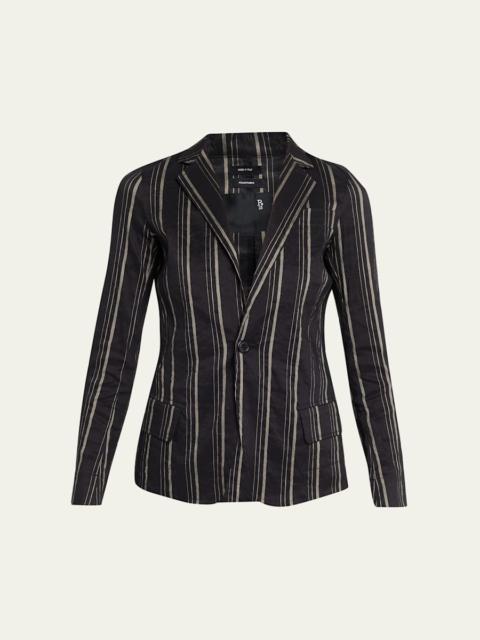 R13 Shrunken Linen-Blend Blazer