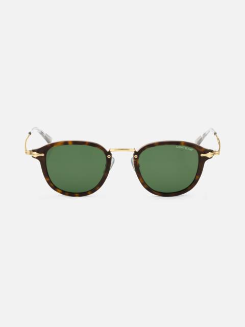 Montblanc Round Sunglasses with Havana-Colored Injected Frame
