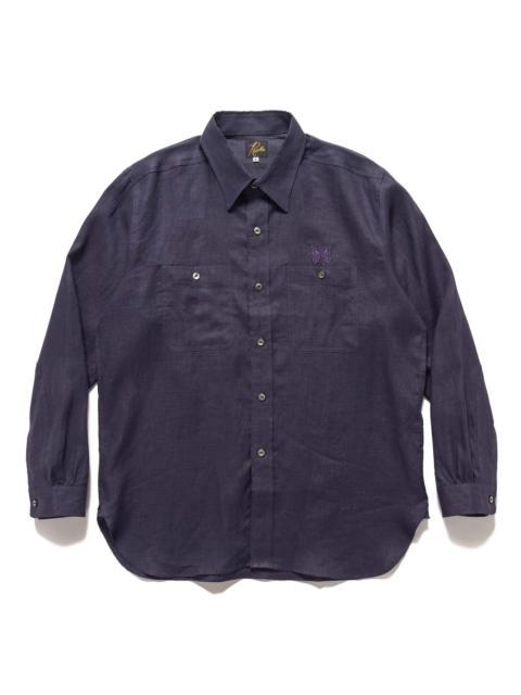 Work Shirt - Linen Canvas Purple