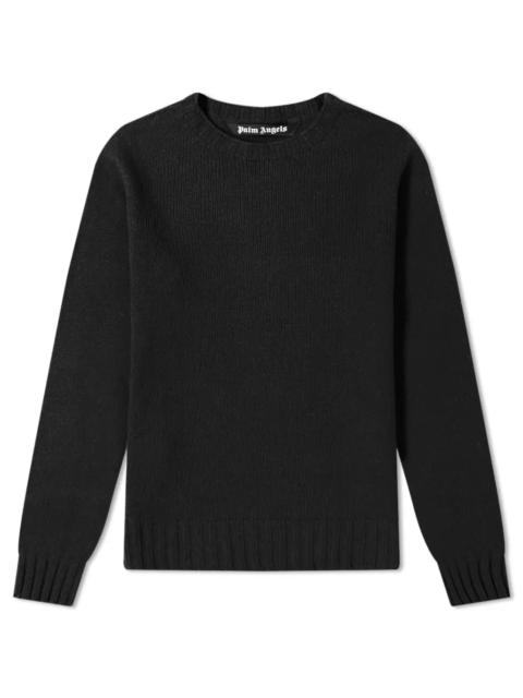 Palm Angels Palm Angels Wool Back Embroidered Logo Crew Knit 'Black' PMHE027F20KNI0011001