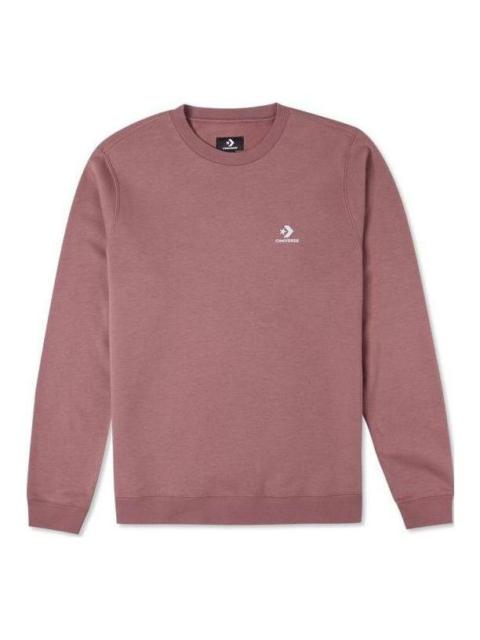 Converse Converse Go-To Embroidered Star Chevron Brushed Back Fleece Crew Sweatshirt 'Maroon' 10024510-A05