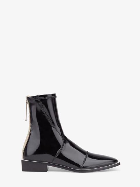 FENDI Glossy black neoprene low ankle boots