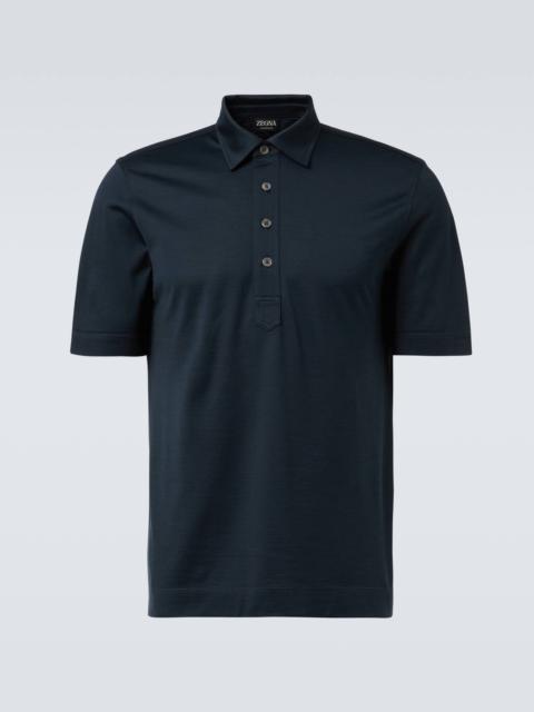 ZEGNA Silk and cotton polo shirt